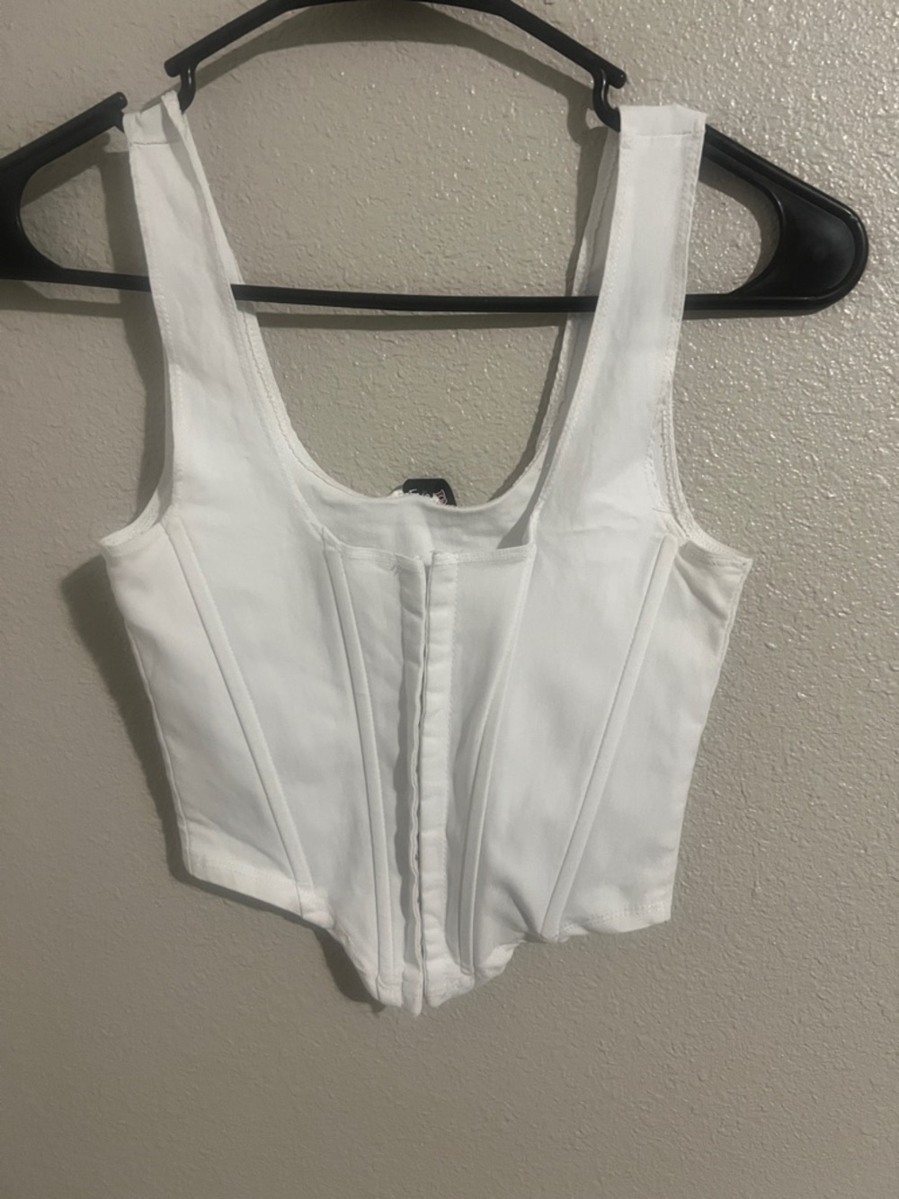 White Women's Structured Corset Tank Top